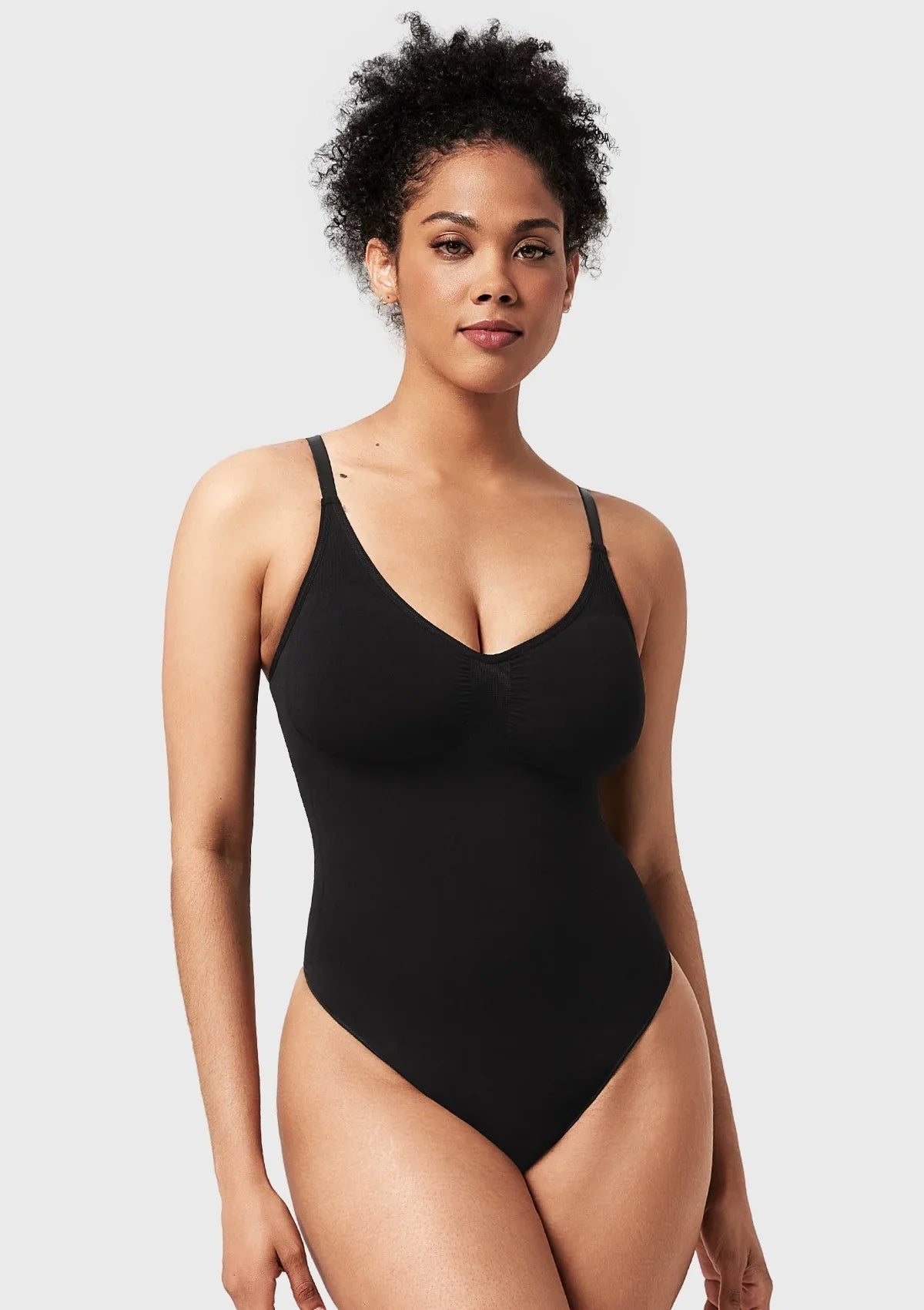 Songful V-Neck Tummy Control WireFree Seamless Bodysuit One Piece Shapewear