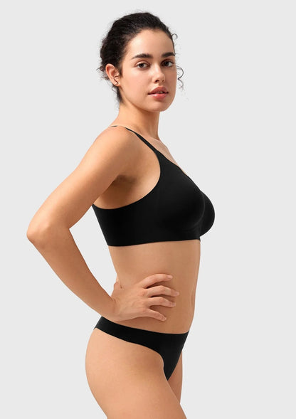 Songful All Day Comfort Petal-shaped V Neckline Wireless Buttery Soft Seamless Full Coverage Wirefree T-shirt Bra