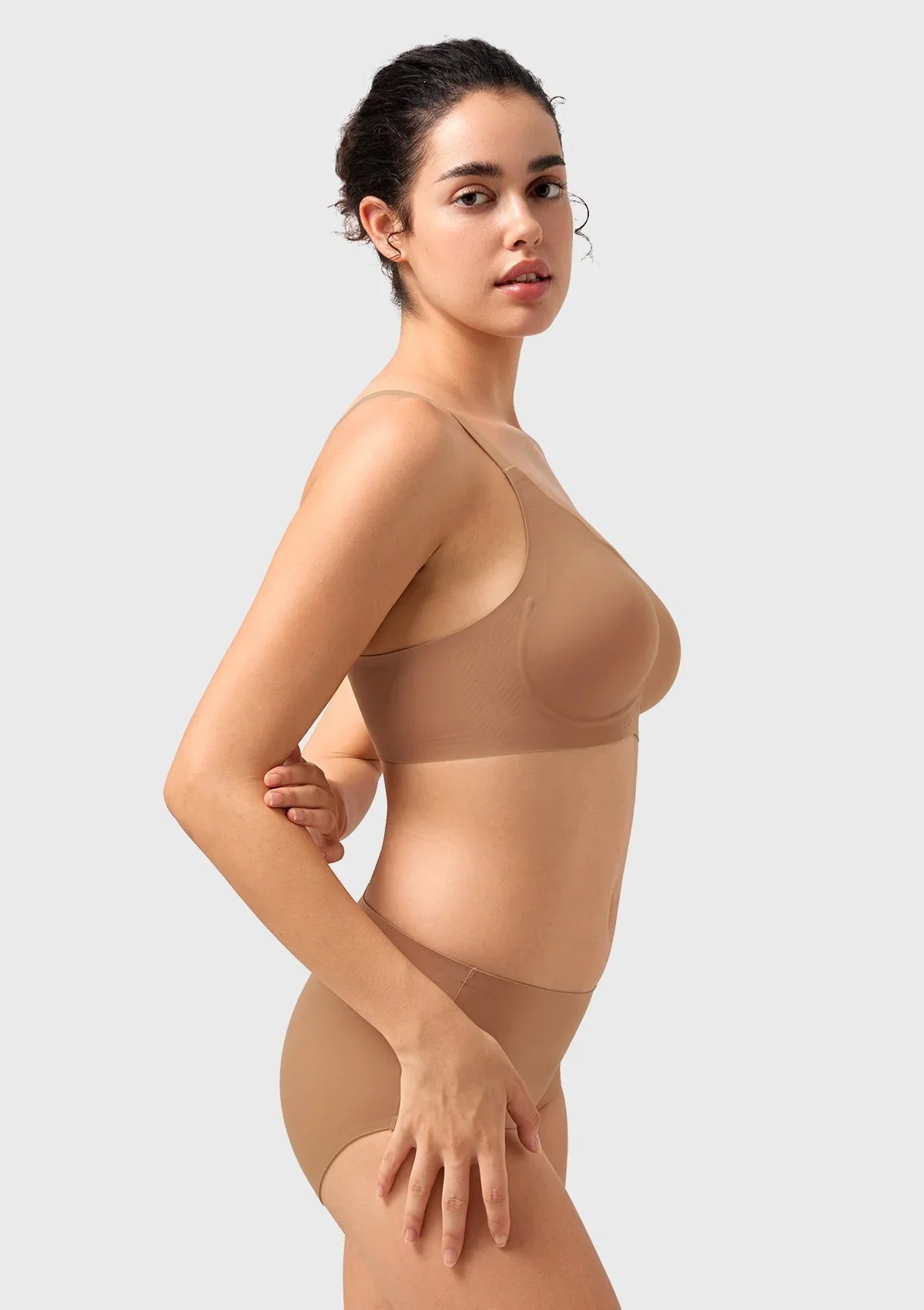 Songful All Day Comfort Petal-shaped V Neckline Wireless Buttery Soft Seamless Full Coverage Wirefree T-shirt Bra