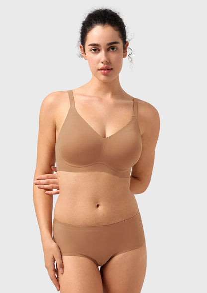 Songful CloudSoft Wireless Comfort  V-Neck Seamless Full Coverage Supportive T-shirt Bra