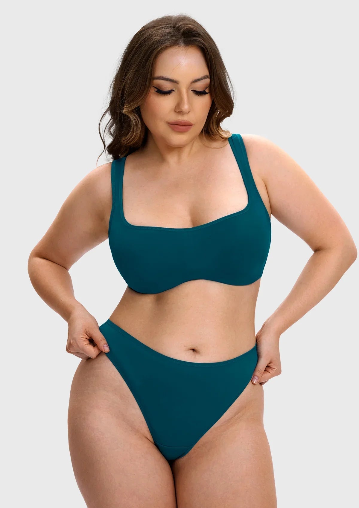 Vespera Square Neckline Full-Bust Demi Bra, Wide Straps, Seamless - HSIA