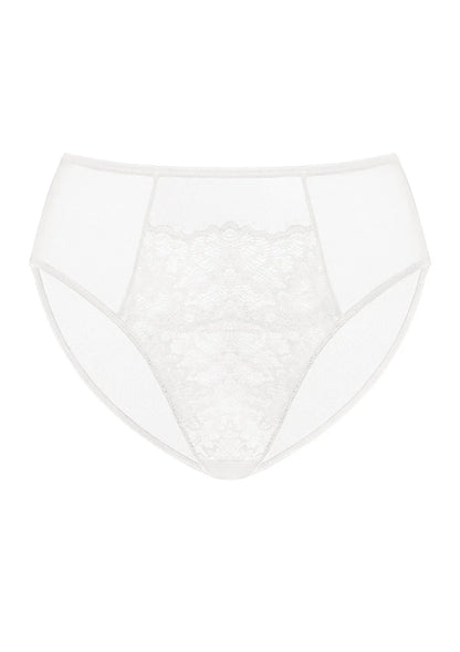 Sunflower High-Rise White Lace Brief Underwear