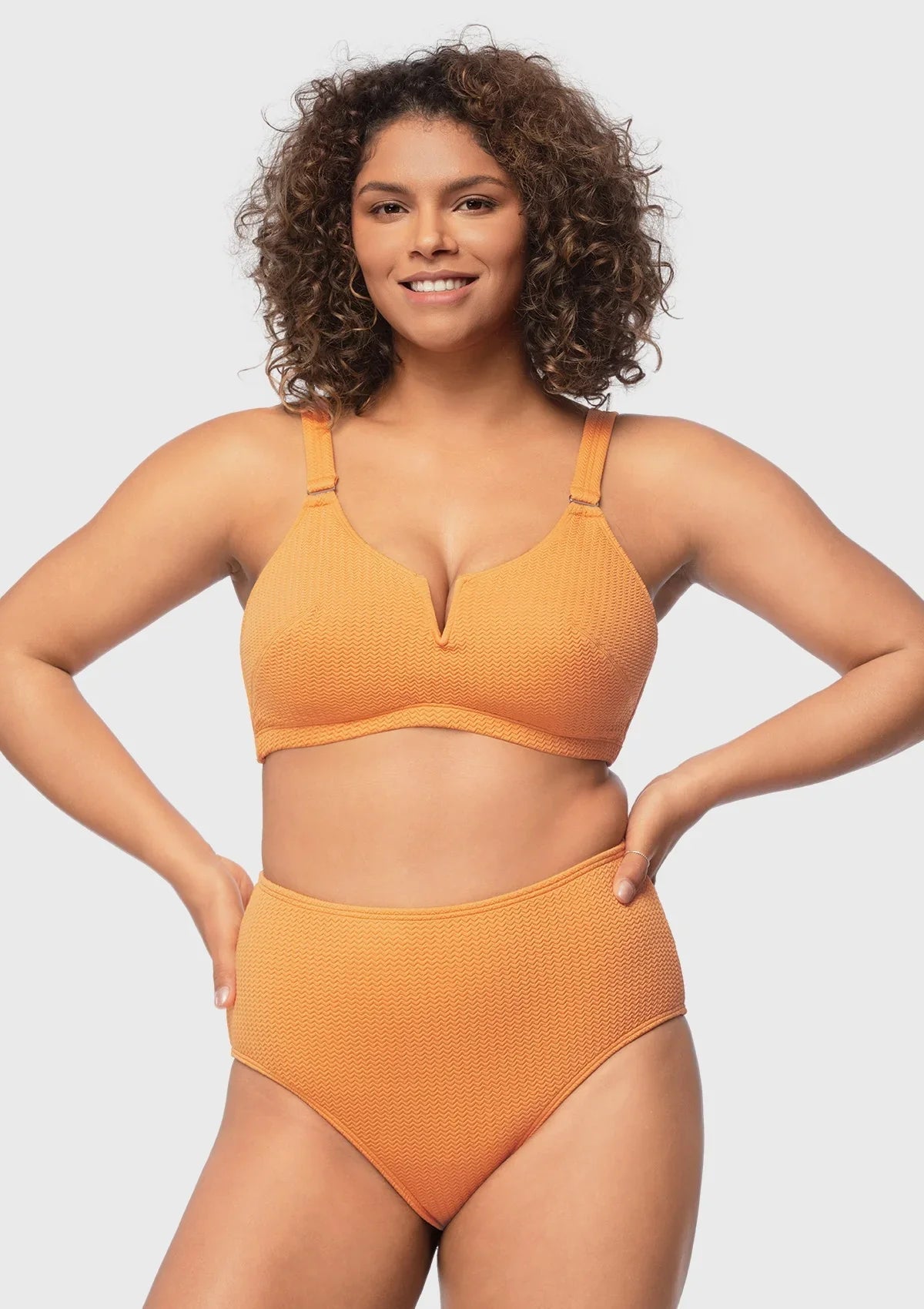 Enchante Bra V-wire Plunge Textured Two-piece Bikini Set