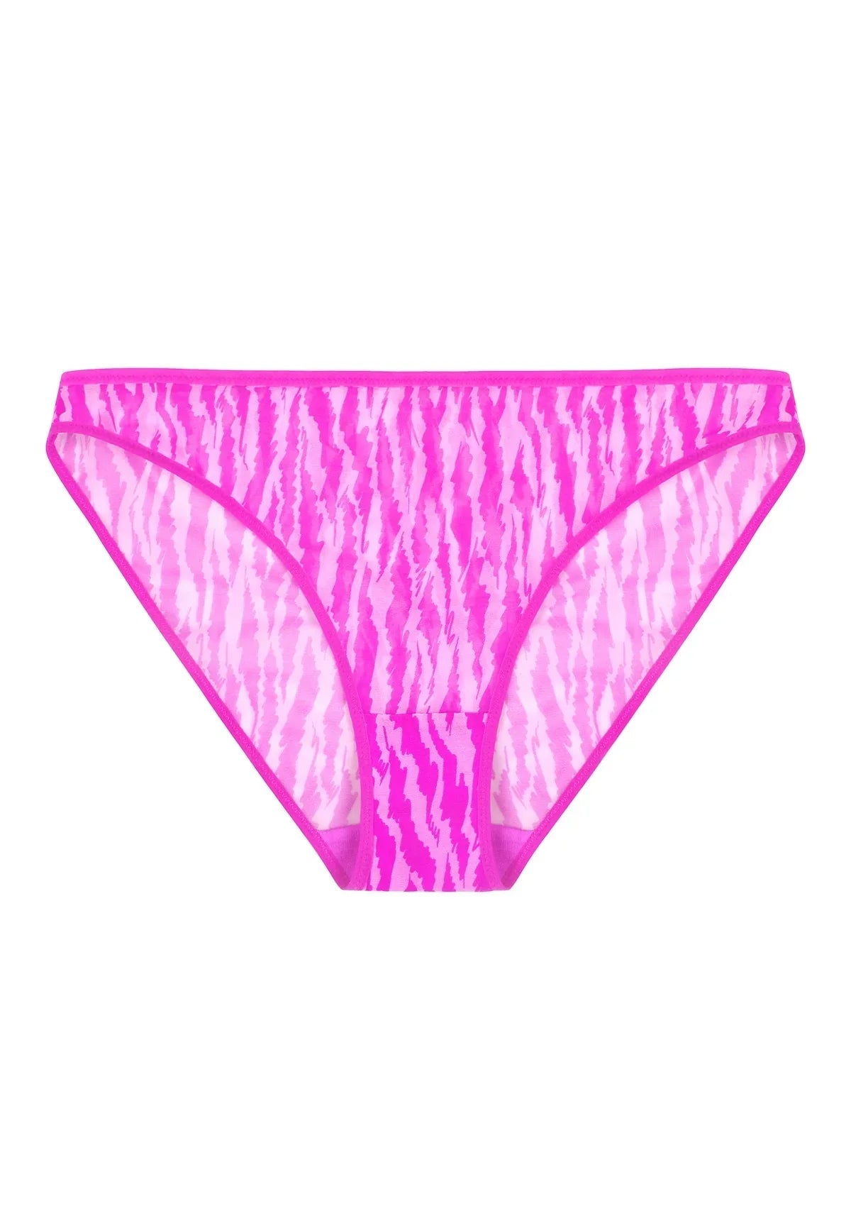 Zebra Wild Breathable Barbie Pink Mesh Bikini Underwear