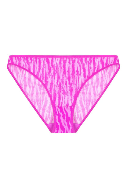 Zebra Wild Breathable Barbie Pink Mesh Bikini Underwear