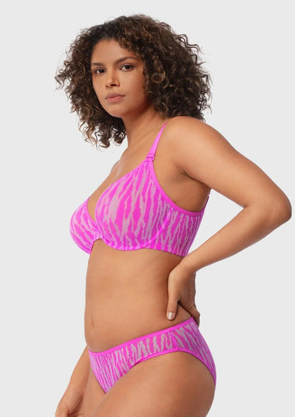 Zebra Wild Unlined Underwire Mesh Bra