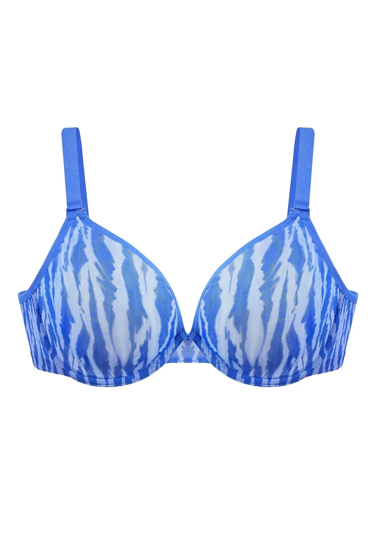 Zebra Wild Unlined Blue Underwire Mesh Bra Set