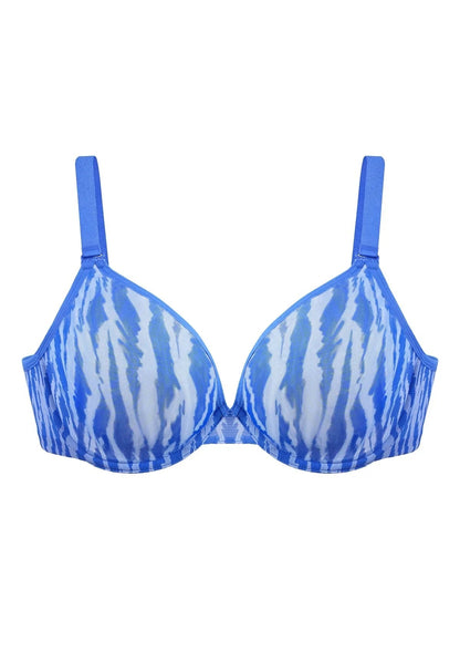 Zebra Wild Unlined Blue Underwire Mesh Bra Set