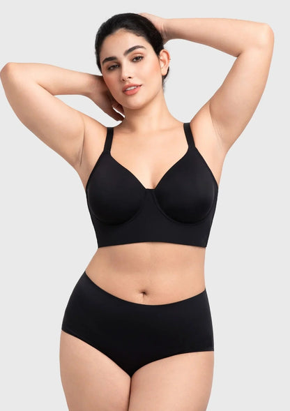 HSIA Delia Plus Size Lightly Padded Seamless Full Coverage Underwire Longline T-Shirt Bra for Fuller Bust