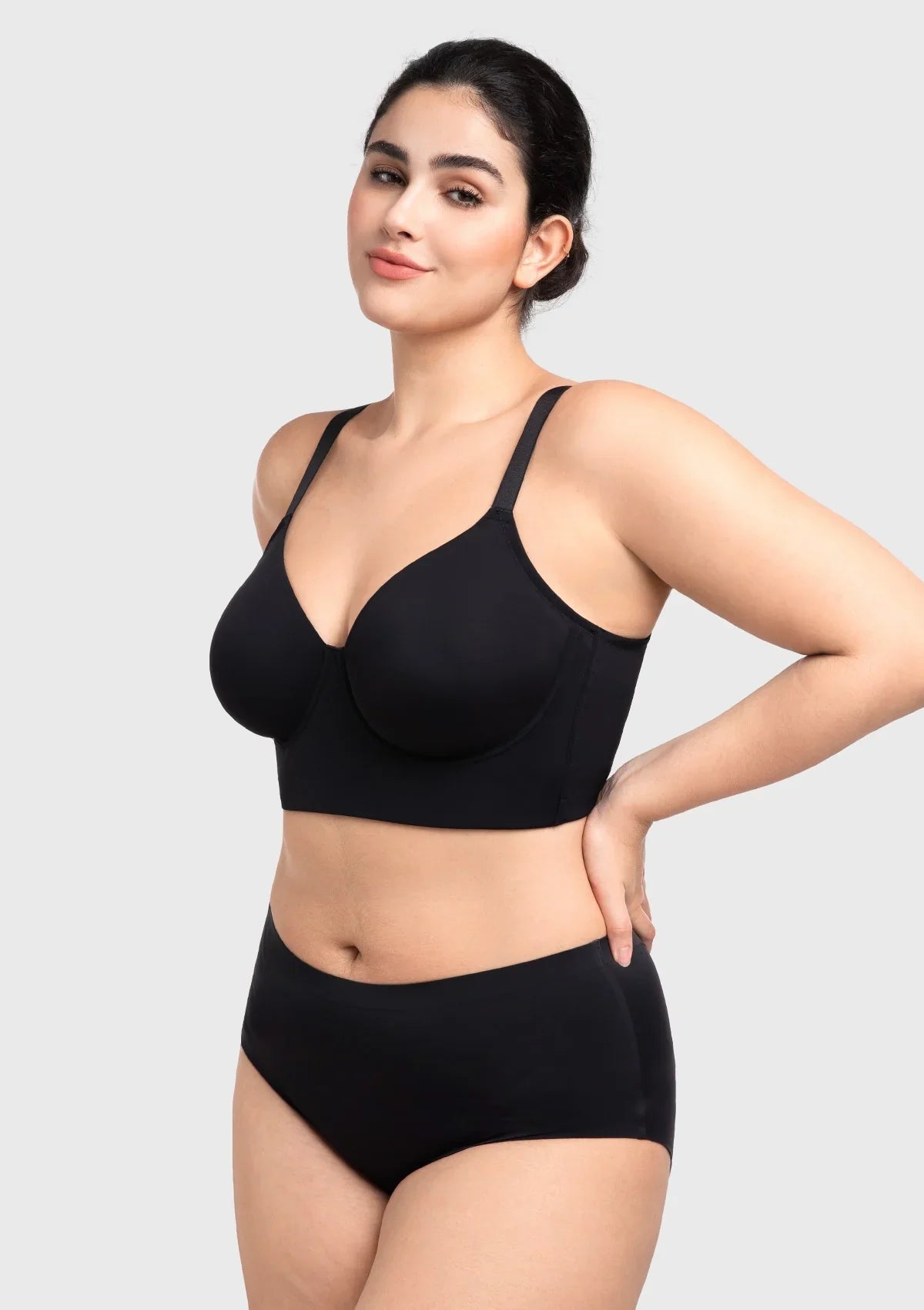 HSIA Delia Plus Size Lightly Padded Seamless Full Coverage Underwire Longline T-Shirt Bra for Fuller Bust