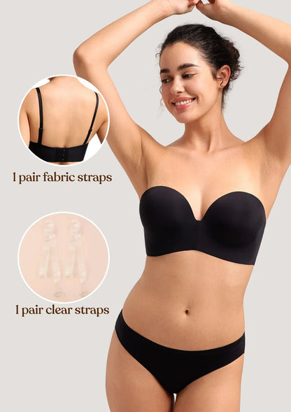 Seamless Wireless Push-Up Strapless Bra
