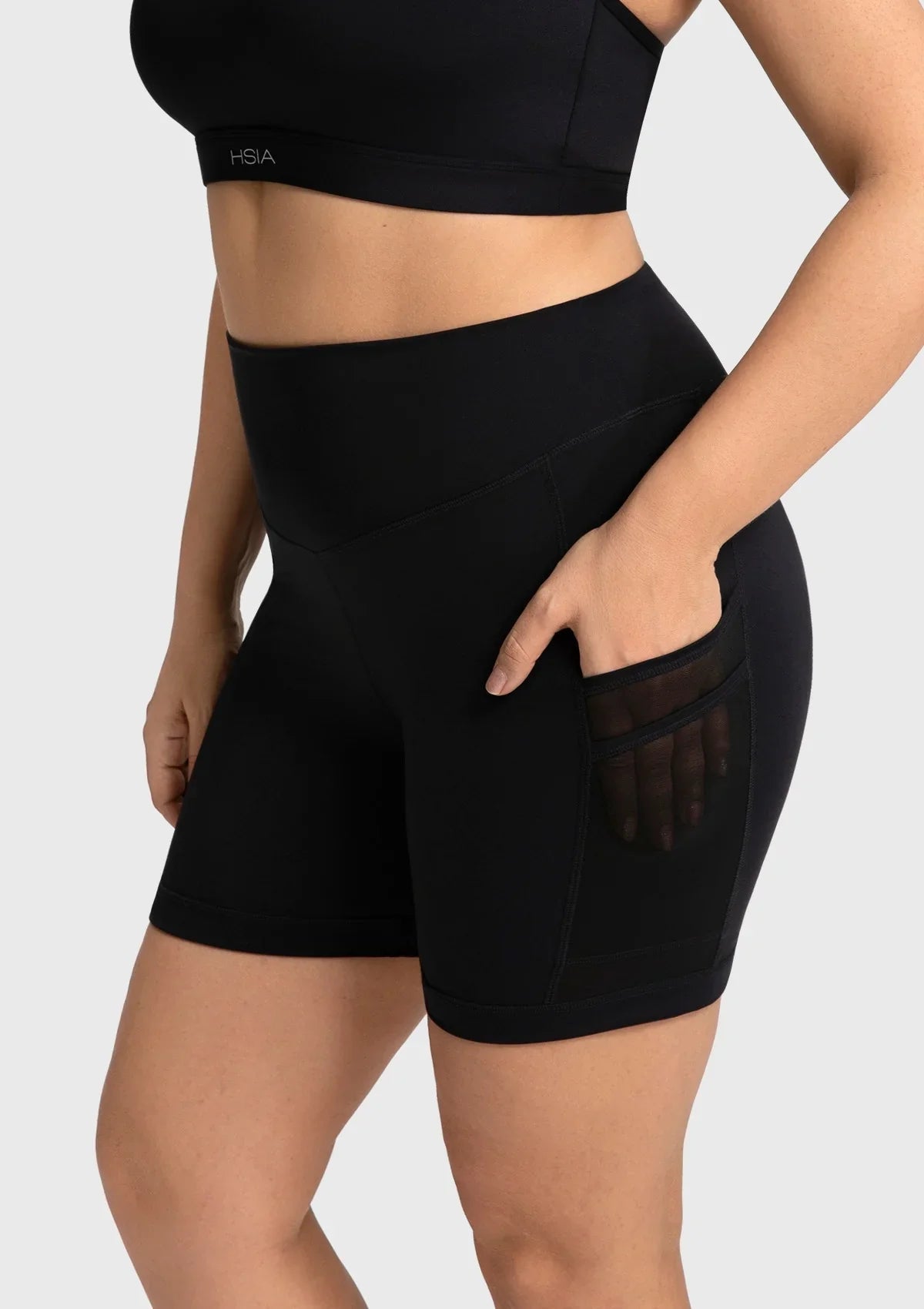 Aura High-Waisted Cooling Yoga Shorts with Pockets