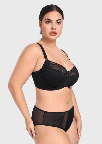 Soie French Embroidered Lace Balconette Bra