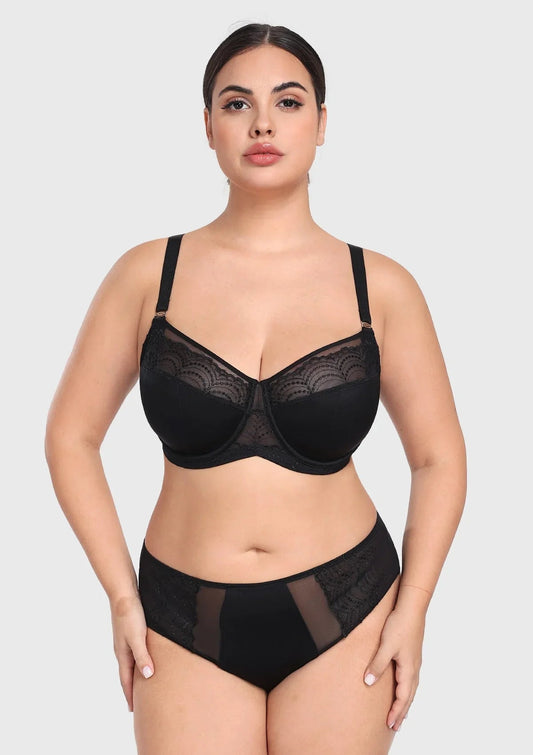 Soie French Embroidered Lace Balconette Bra