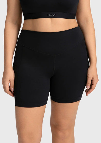 Aura High-Waisted Cooling Yoga Shorts with Pockets