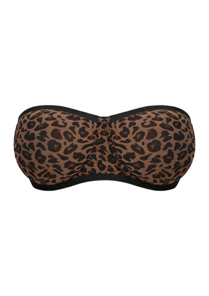 Leopard Unlined Strapless Minimizer Bra