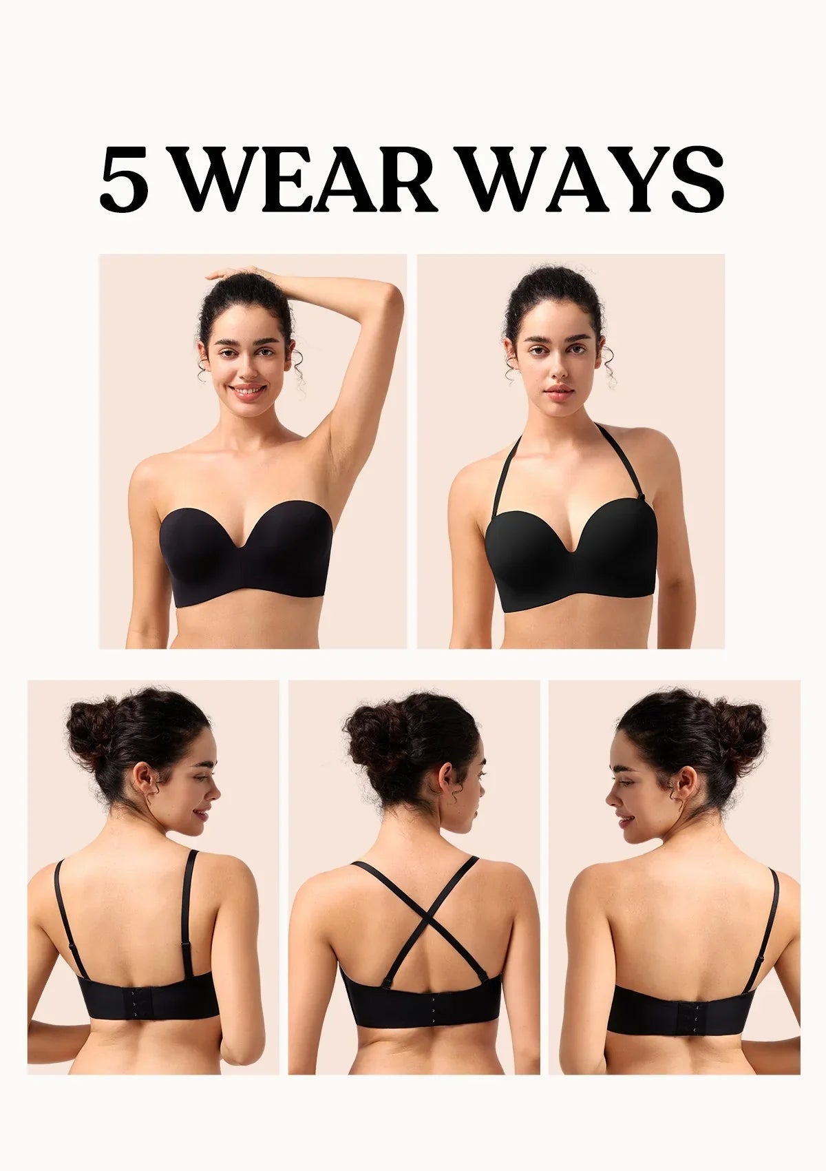 Seamless Wireless Push-Up Strapless Bra