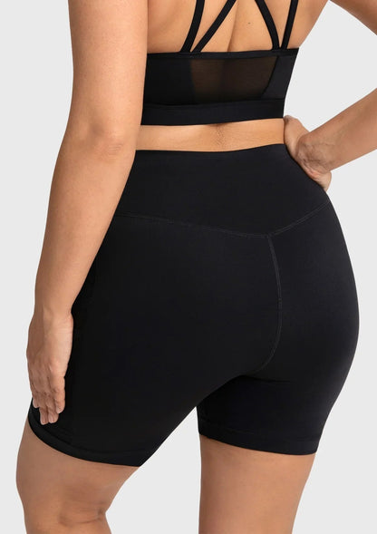 Aura High-Waisted Cooling Yoga Shorts with Pockets