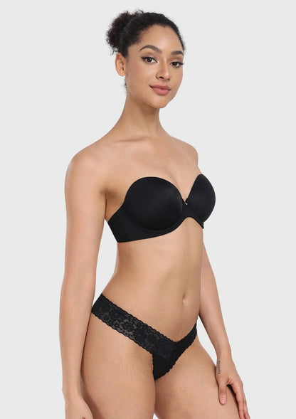 Seamless Lightly Lined Full Coverage Underwire Strapless Bra
