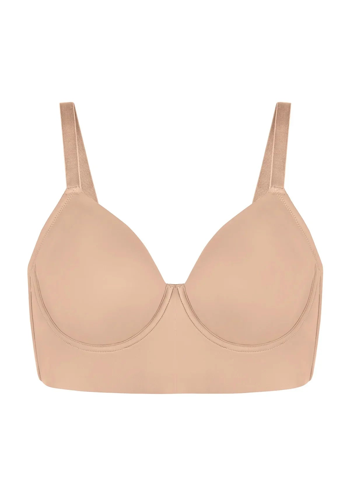 HSIA Delia Plus Size Lightly Padded Seamless Full Coverage Underwire Longline T-Shirt Bra for Fuller Bust