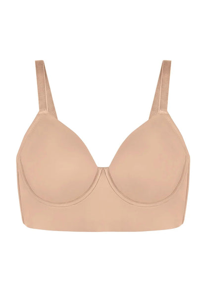HSIA Delia Plus Size Lightly Padded Seamless Full Coverage Underwire Longline T-Shirt Bra for Fuller Bust