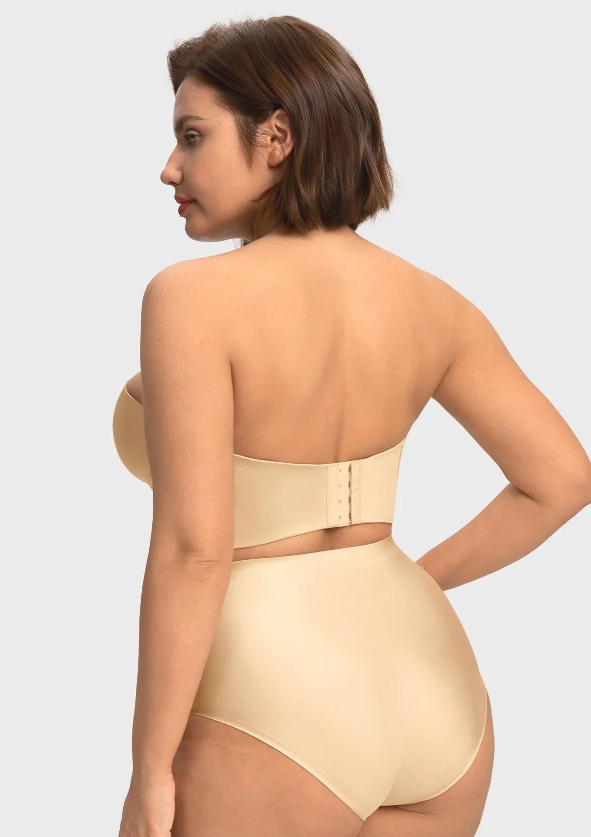 Smooth Satin Longline Strapless Corset Bra