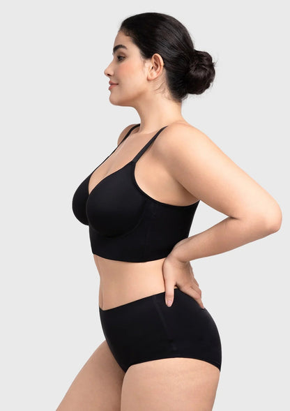 HSIA Delia Plus Size Lightly Padded Seamless Full Coverage Underwire Longline T-Shirt Bra for Fuller Bust