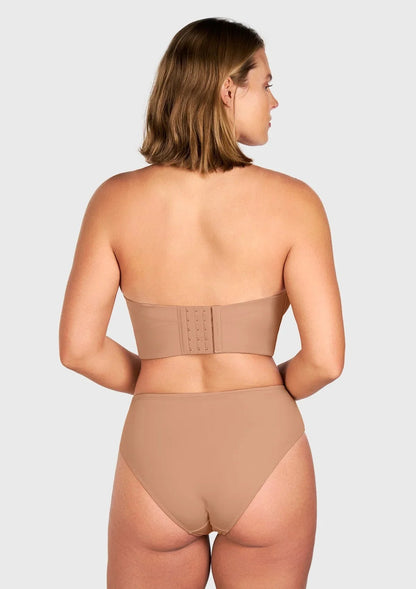 Daisy Smooth Beige Lightly Padded Longline Underwire Strapless Balconette Bra