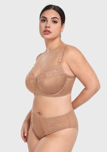 Soie French Embroidered Lace Balconette Bra