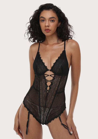 MOMSHIP Unlined Underwire Lace Low Back Teddy