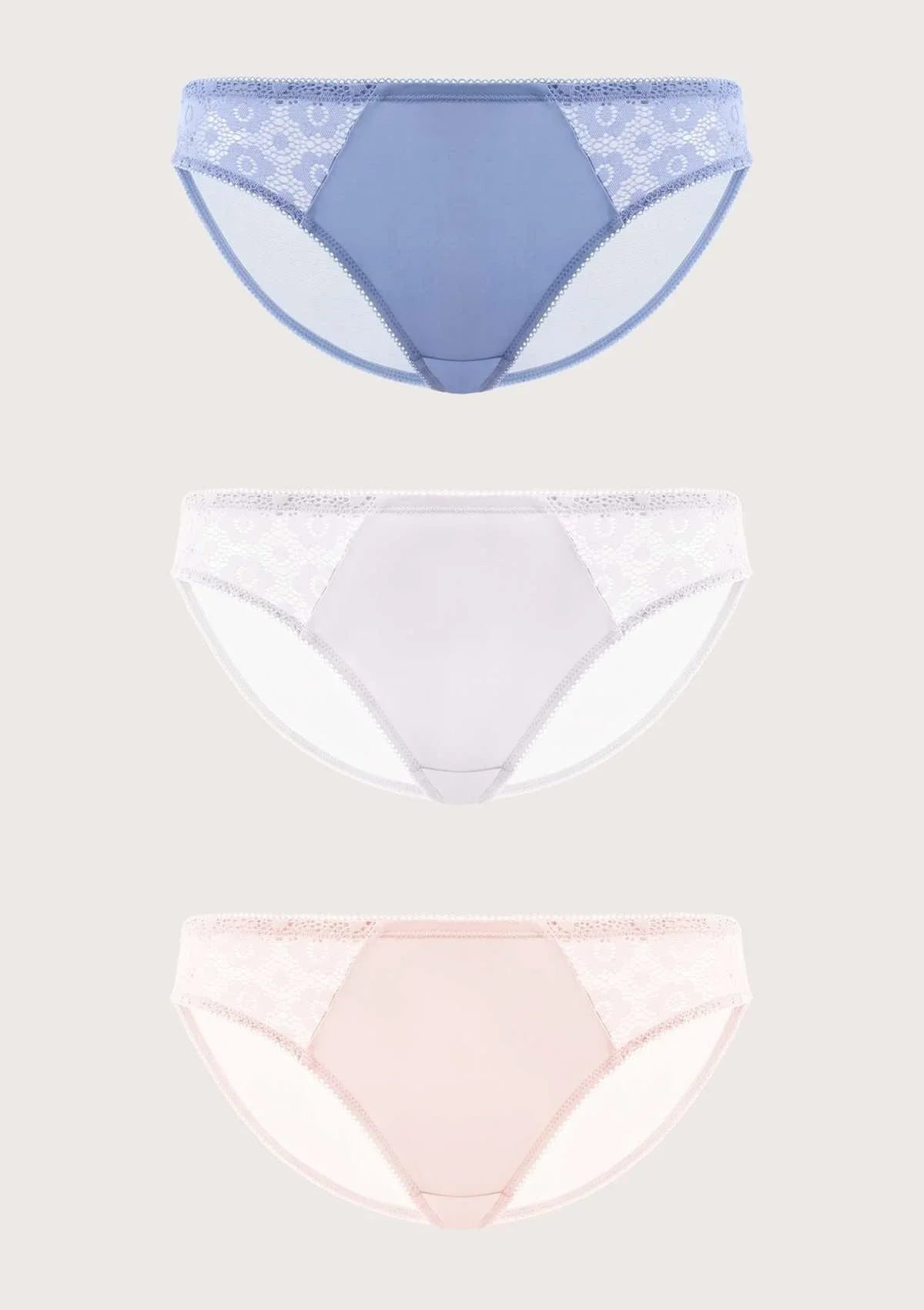 HSIA Sexy Lace Trim Bikini Panties 3 Pack