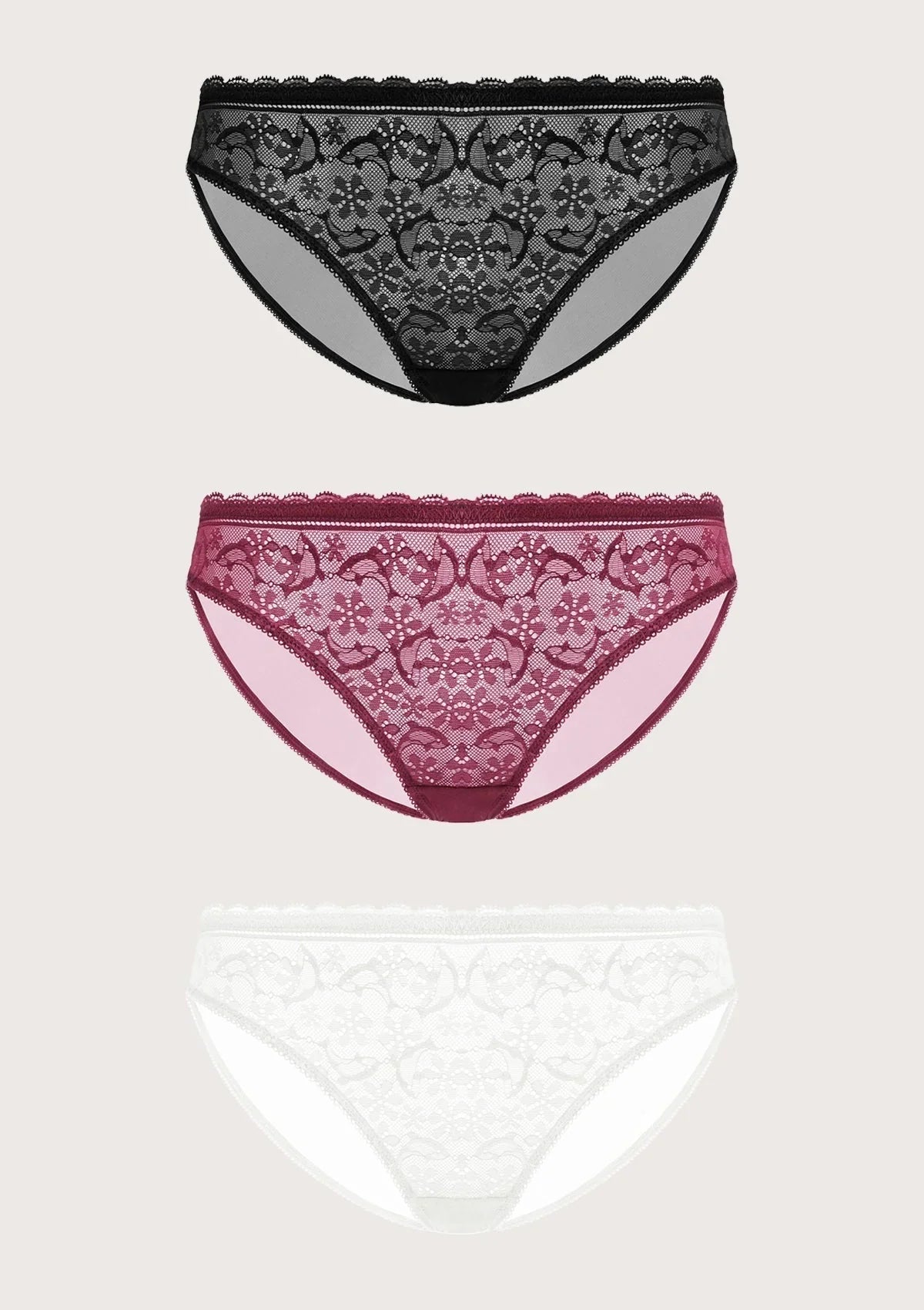 Anemone Lace Dolphin Panties 3 Pack