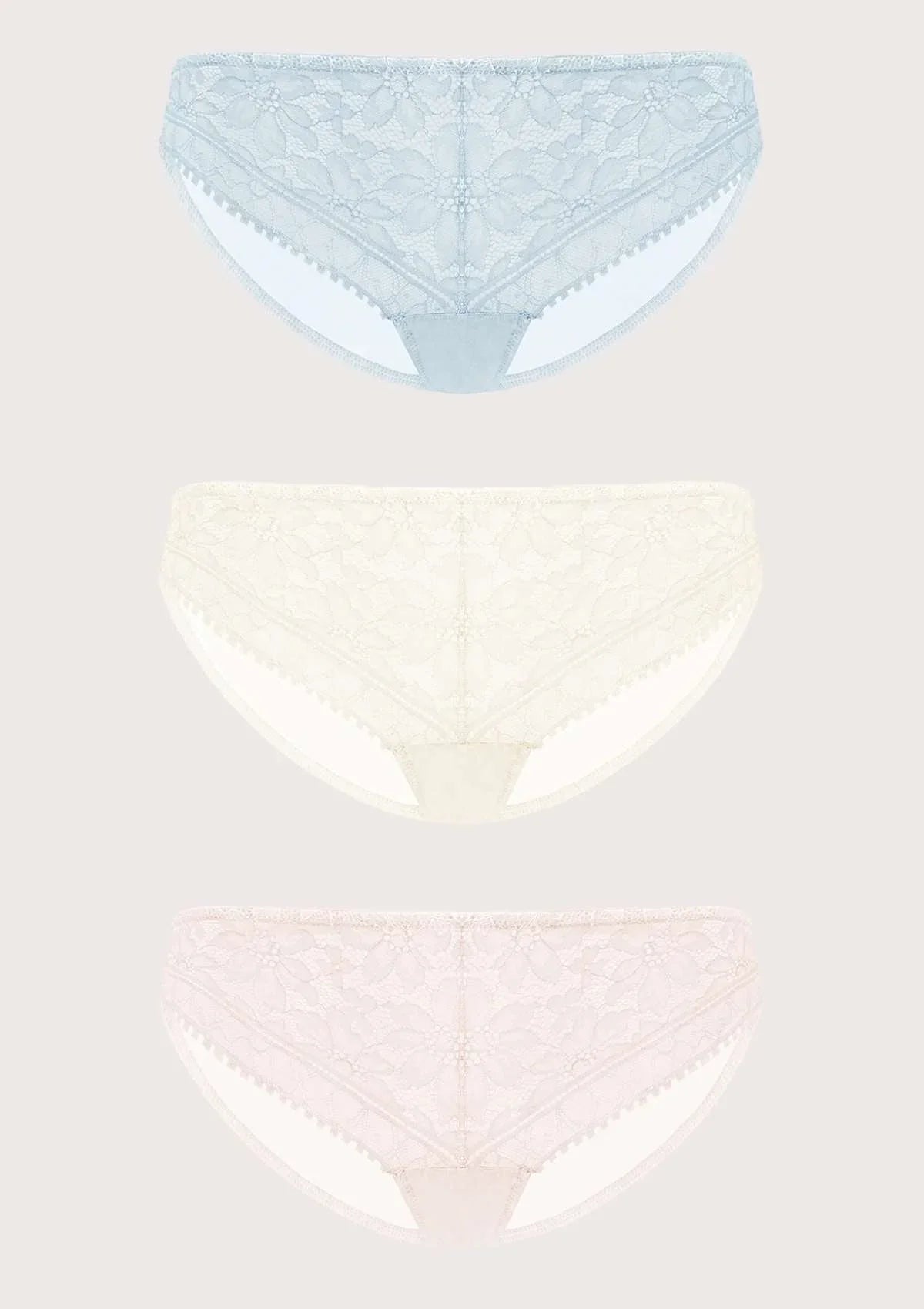 Silene Sheer Lace Hipster Underwear 3 Pack