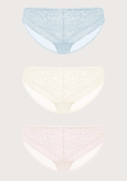 Silene Sheer Lace Hipster Underwear 3 Pack