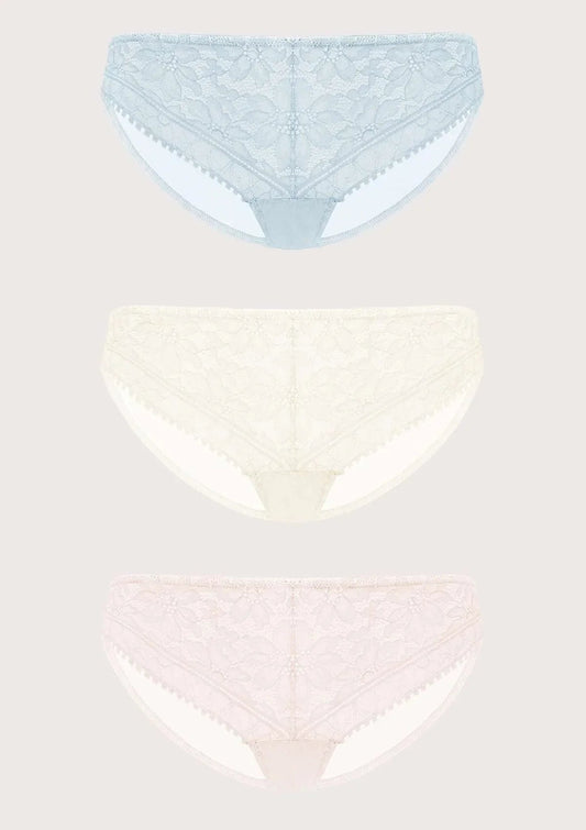 Silene Sheer Lace Hipster Underwear 3 Pack