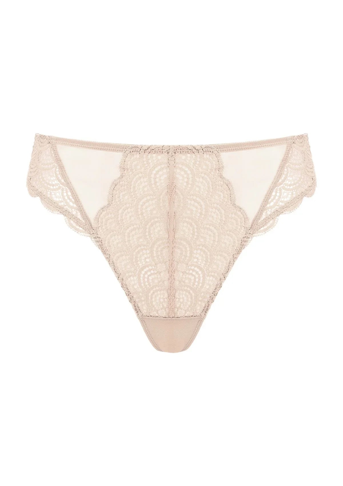 Mermaid Scales High Waist Lace Thong Panty