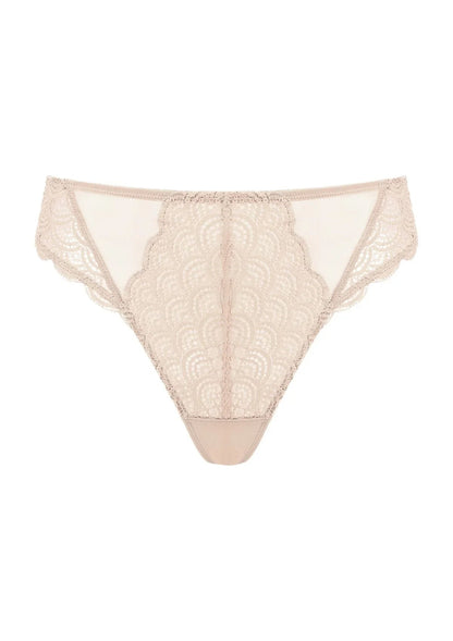 Mermaid Scales High Waist Lace Thong Panty