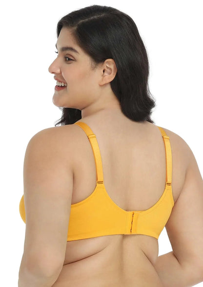 Billie Cross Front Strap Yellow Smooth Sheer Mesh Underwire Bra Set