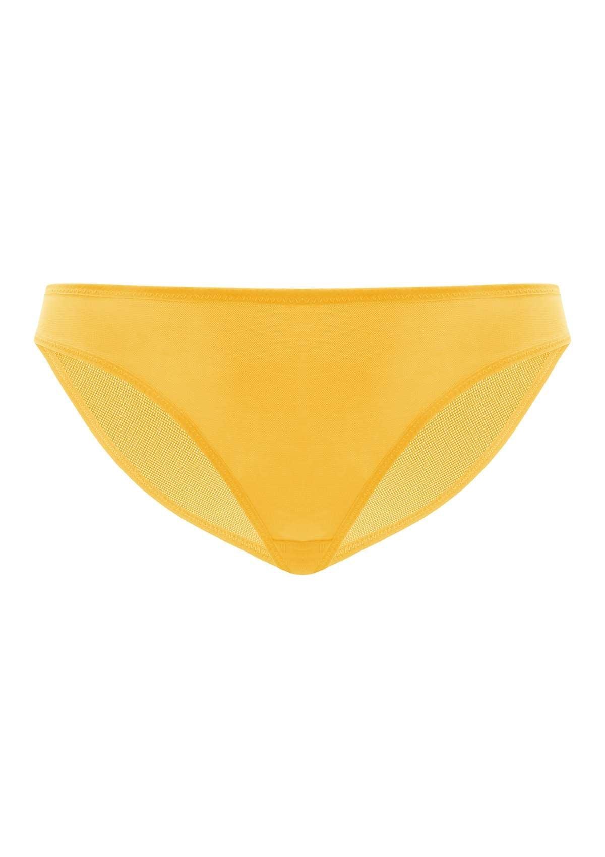 Billie Smooth Yellow Sheer Mesh Bikini Underwear