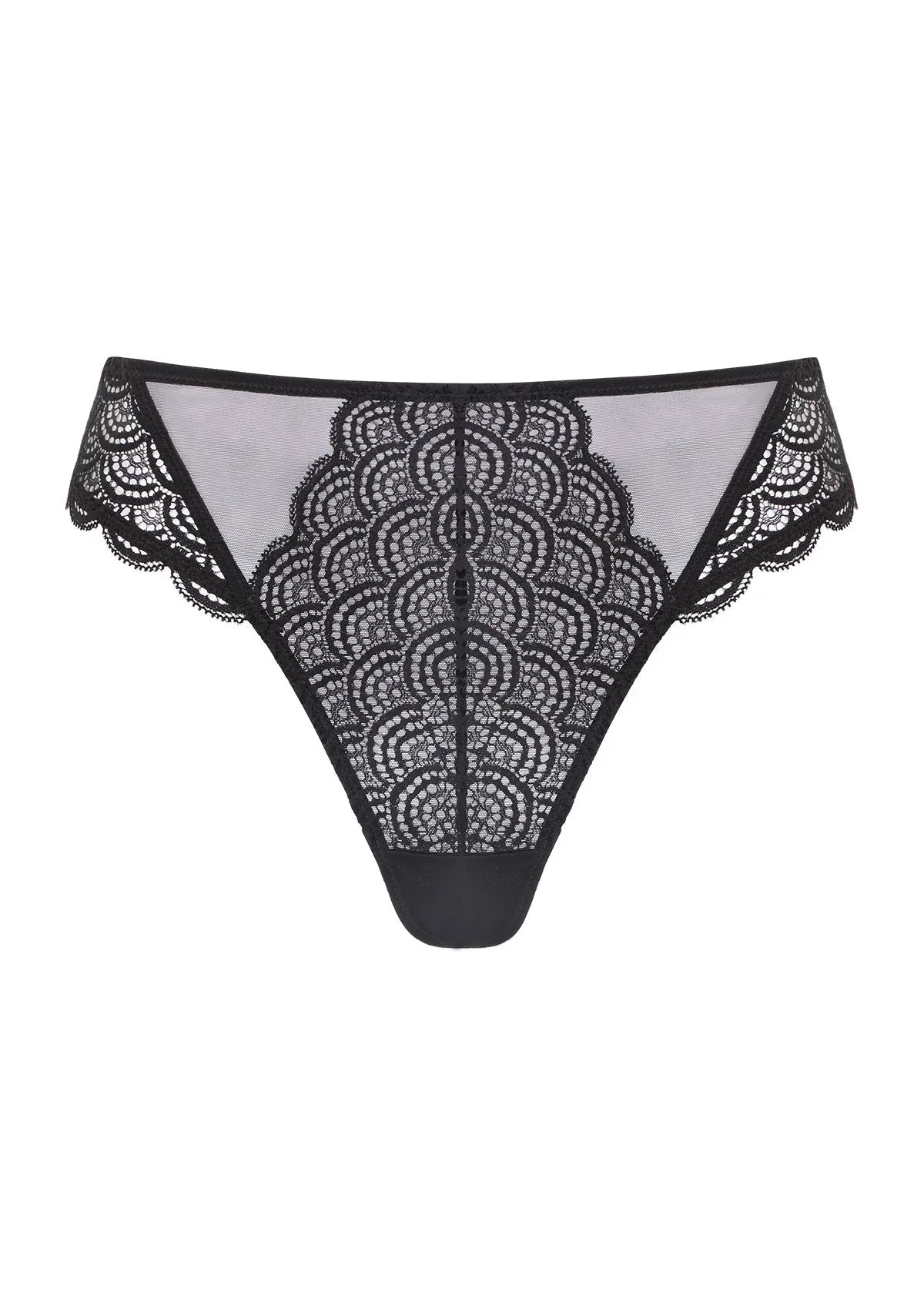 Mermaid Scales High Waist Lace Thong Panty