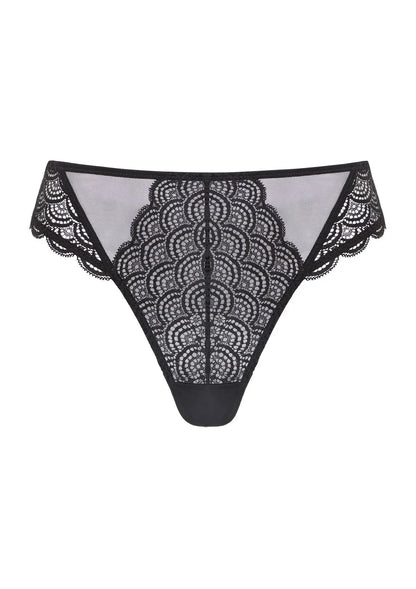 Mermaid Scales High Waist Lace Thong Panty