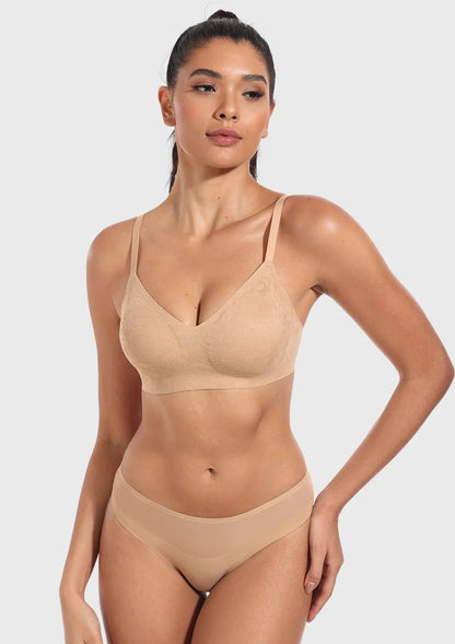 Wireless Seamless Comfort Bralette Full Coverage V-neck for Backless