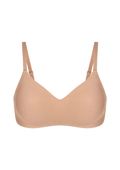 HSIA Ada Buttery Soft V-Neck Wireless Comfortable Bra No Underwire Supportive T-shirt Push Up Bralettes Plunge Seamless