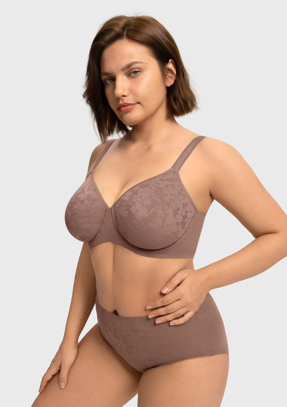 HSIA Auri Seamless Lace Support Bra Full Coverage Underwire Comfort Fit