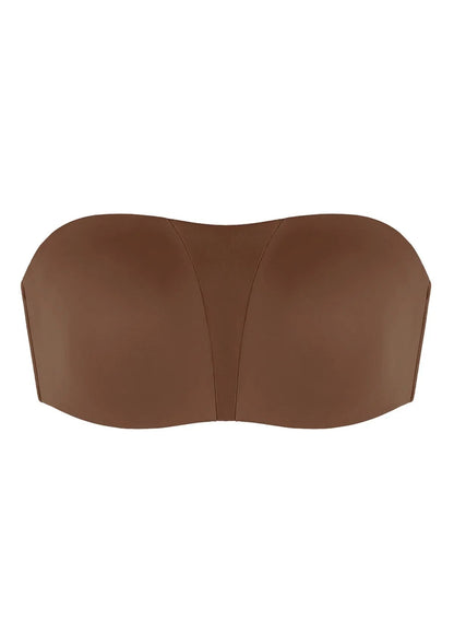 Fiery Unlined Seamless Comfort Underwire Plus Size Bandeau Strapless Coffee Bra