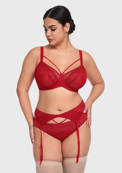 HSIA Renna Holiday Edit Embroidery Red Underwire Bra
