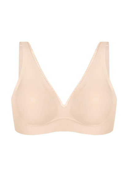 Deep V Seamless Bra Wireless Lift Breathable Perforated Foam Cups