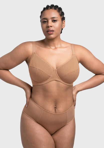 HSIA Willa Wave Plus Size Breathable Mesh Unlined Non-padded Full Coverage Underwire Bra