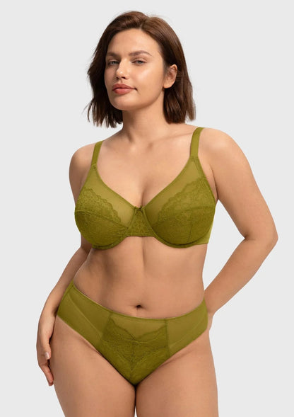 Enchante Lace Unlined Full Coverage Underwire Bra
