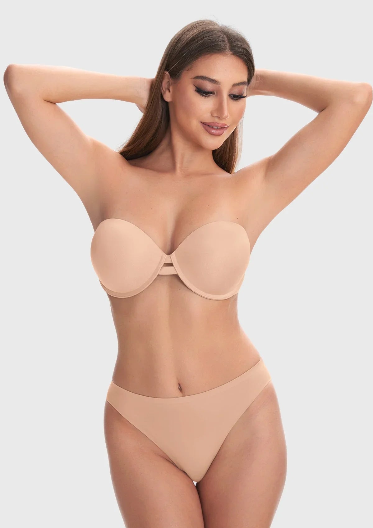 Juliette Bandless Seamless Push Up Strapless Underwire Bra